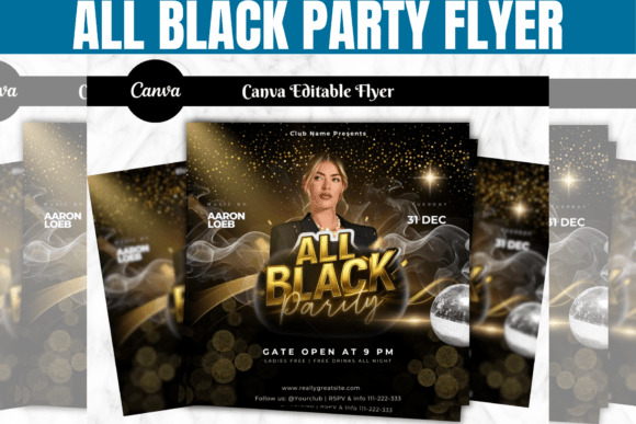 Download All Black Party Flyer Template - Premium Resources